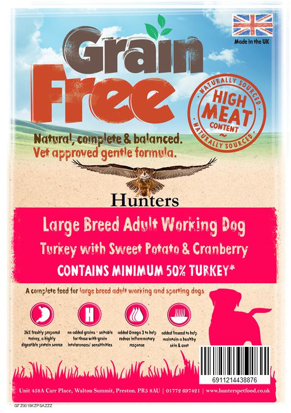Grain Free Turkey Large Breed Hunters Quality Pet Foods